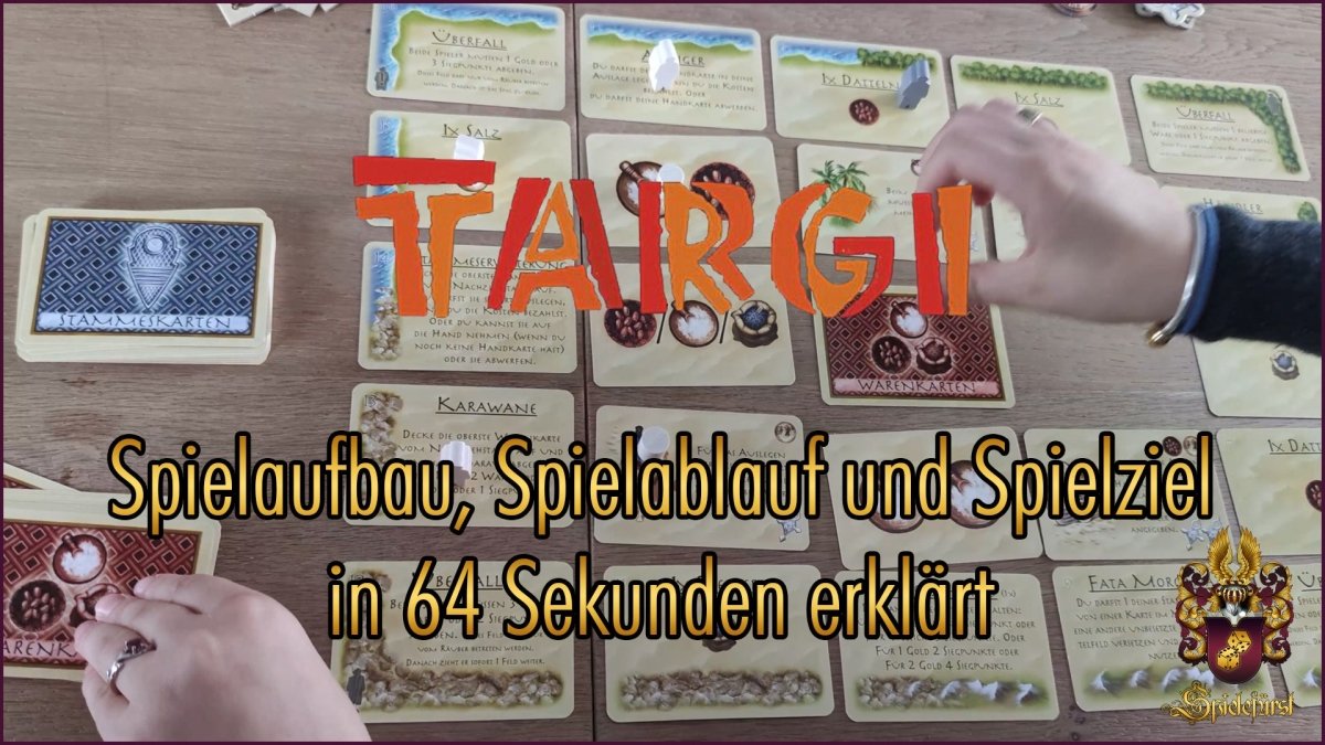 Targi in 64 Sekunden | Spielaufbau, Spielablauf und Spielziel kurz erklärt - Spielefürst