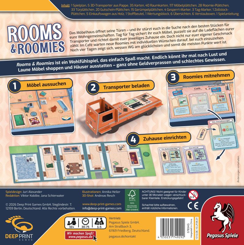 Rooms & Roomies Spielmaterial 1