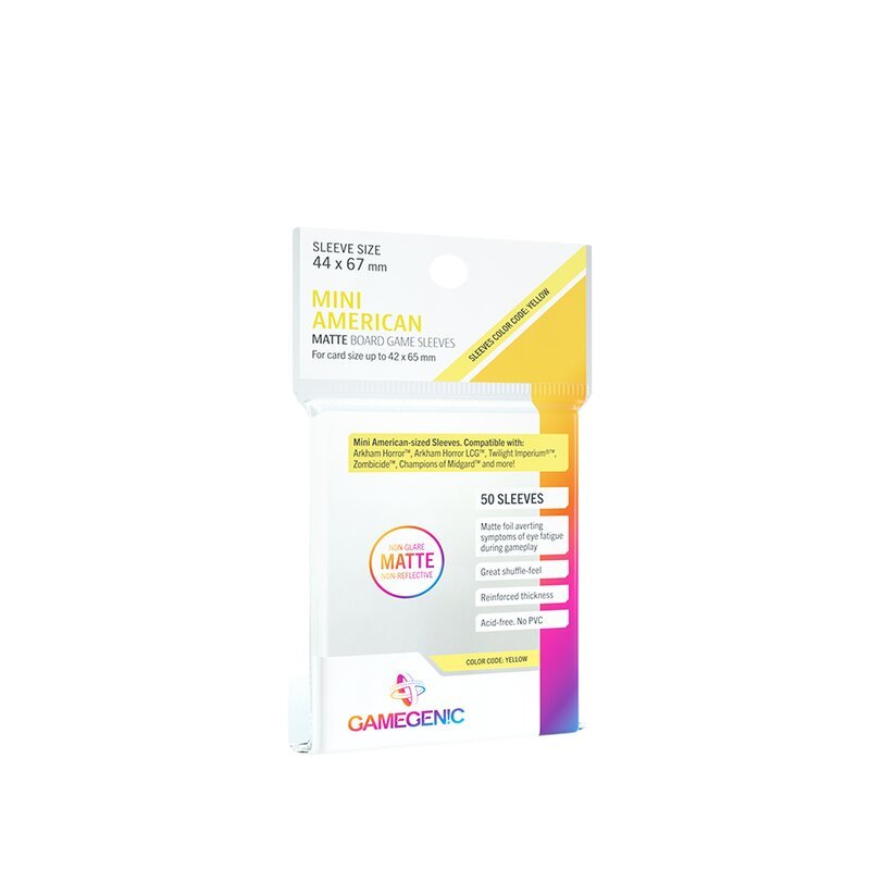 Gamegenic - MATTE Mini American-Sized Boardgame Sleeves 44 x 67 mm - Clear (50 Sleeves) - Spielefürst