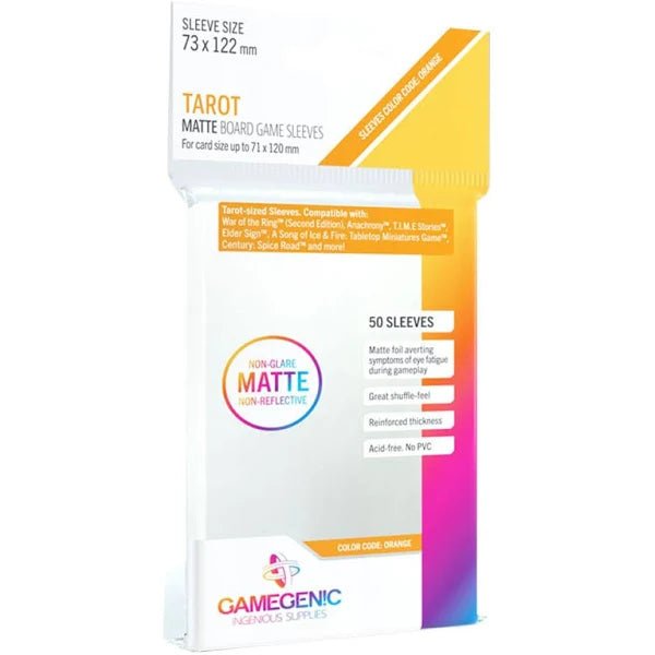 Gamegenic - MATTE Tarot-Sized Sleeves 73 x 122 mm - Clear (50 Sleeves) - Spielefürst