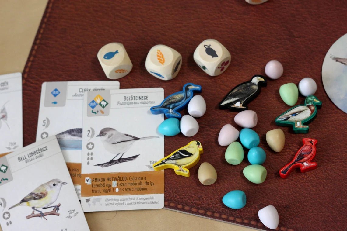 Holz-Meeple & Sticker für Flügelschlag - Spielefürst