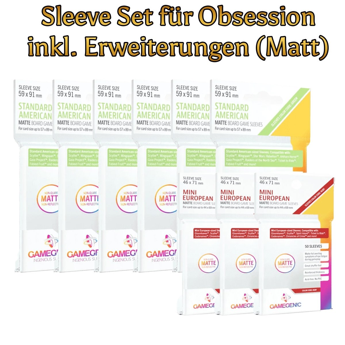 Sleeve Set für Obsession inkl. Erweiterungen (Matt)
