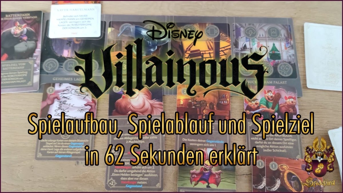 Disney Villainous in 62 Sekunden | Spielaufbau, Spielablauf und Spielziel kurz erklärt - Spielefürst