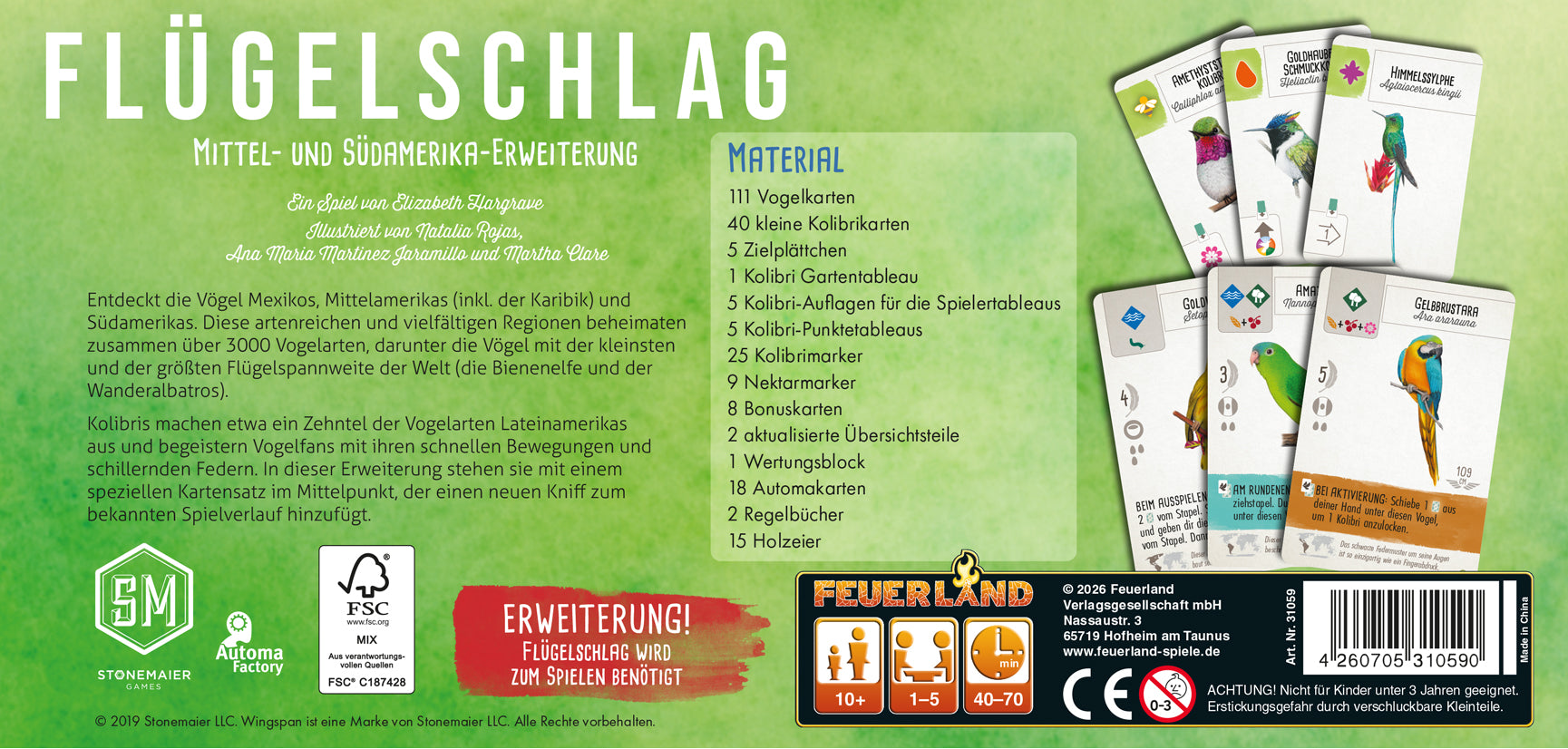 Flügelschlag: Mittel- und Südamerika Erweiterung | Vorbestellung