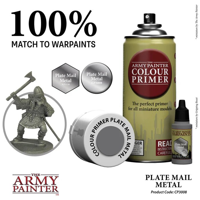 The Army Painter - Colour Primer - Plate Mail Metal Spray (400ml) - Spielefürst