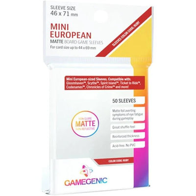 Gamegenic - MATTE Mini European-Sized Boardgame Sleeves 46 x 71 mm - Clear (50 Sleeves) - Spielefürst