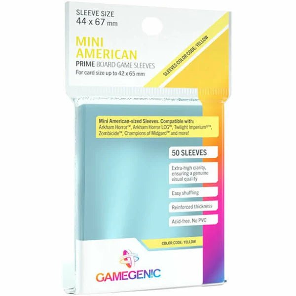 Gamegenic - PRIME Mini American-Sized Sleeves 44 x 67 mm - Clear (50 Sleeves) - Spielefürst
